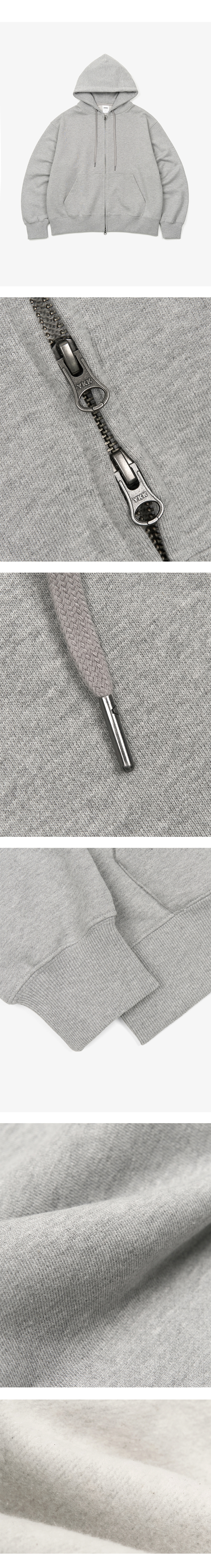 MUSINSA | TOFFEE 2WAY REGULAR FIT SWEAT HOODIE (MELANGE GREY)