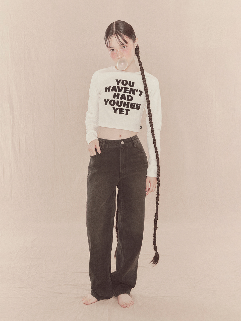 Tシャツ・カットソー YOUHEE YOUHEE LETTERING LONG SLEEVE MELNANGE GREY MUSINSA | YOUHEE YOUHEE LETTERING LONG SLEEVE MELLANGE GRAY