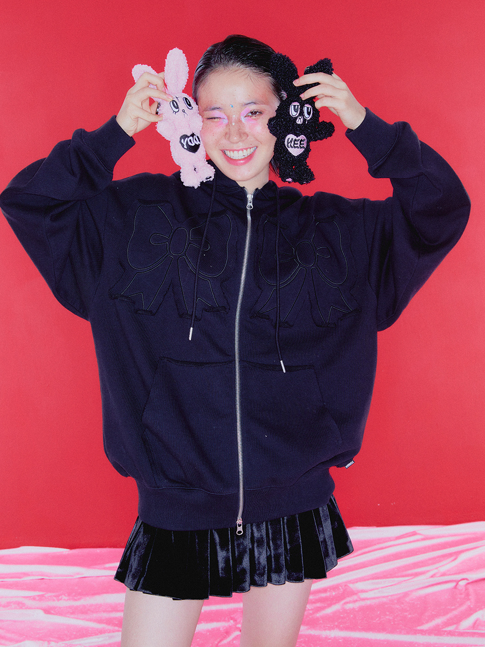 YOUHEE RIBBON HOOD ZIP-UP 상세 이미지 4
