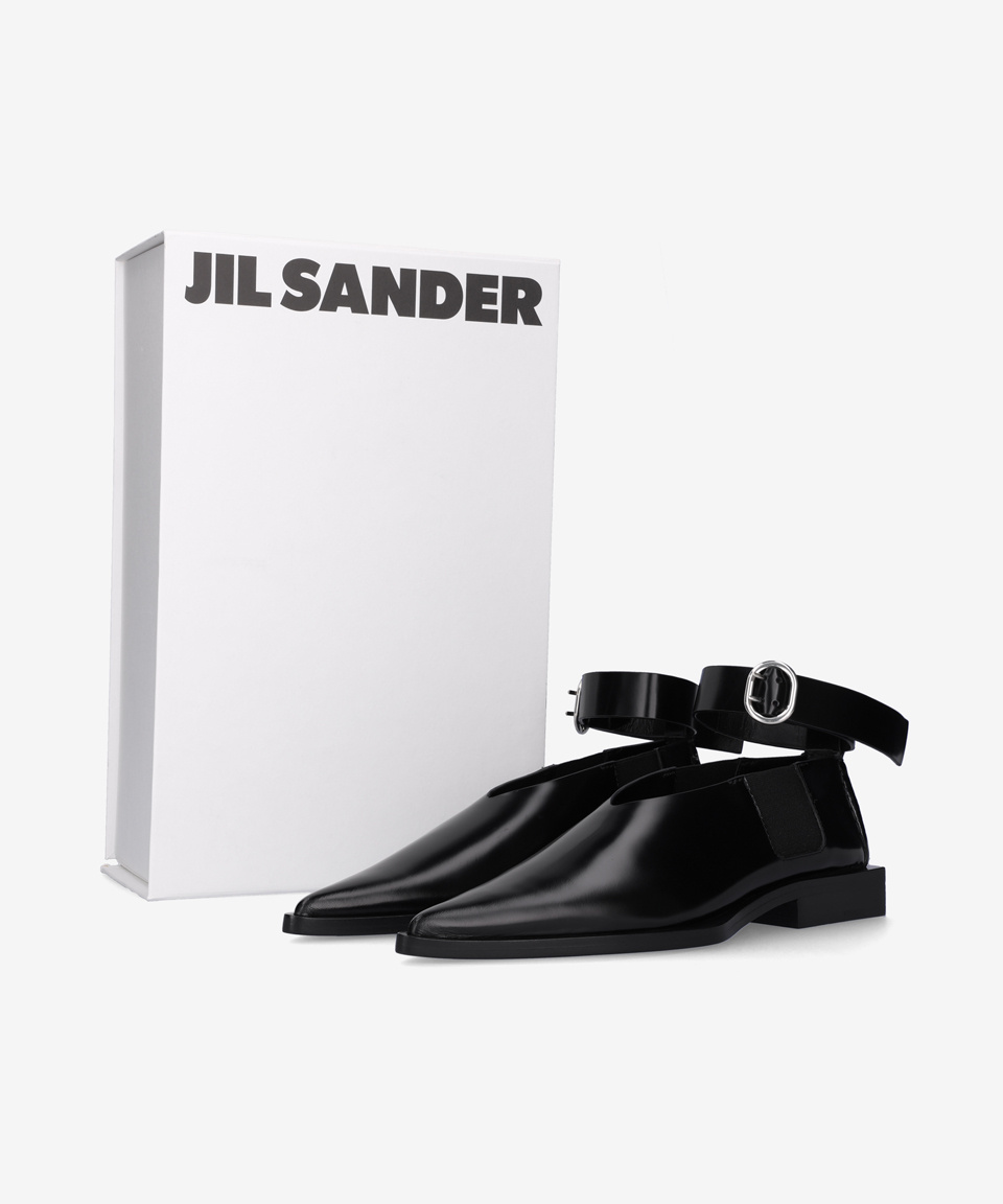 MUSINSA公式 | JIL SANDER レザー ポインテッド フラット シューズ