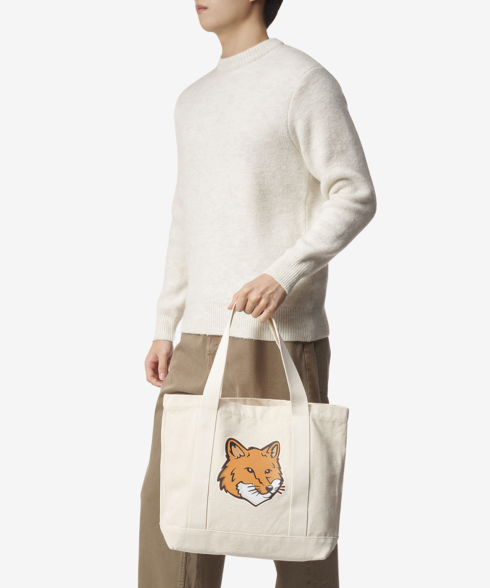 MUSINSA | MAISON KITSUNE Fox Head Tote Bag - Ecru MUSINSA | MAISON KITSUNE Fox Head Tote Bag - Ecru
