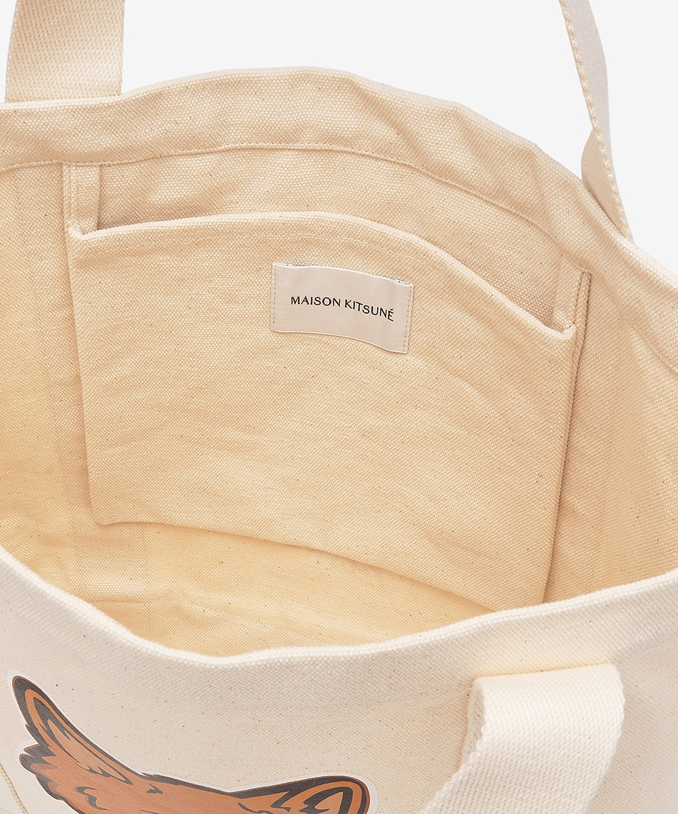 MUSINSA | MAISON KITSUNE Fox Head Tote Bag - Ecru
