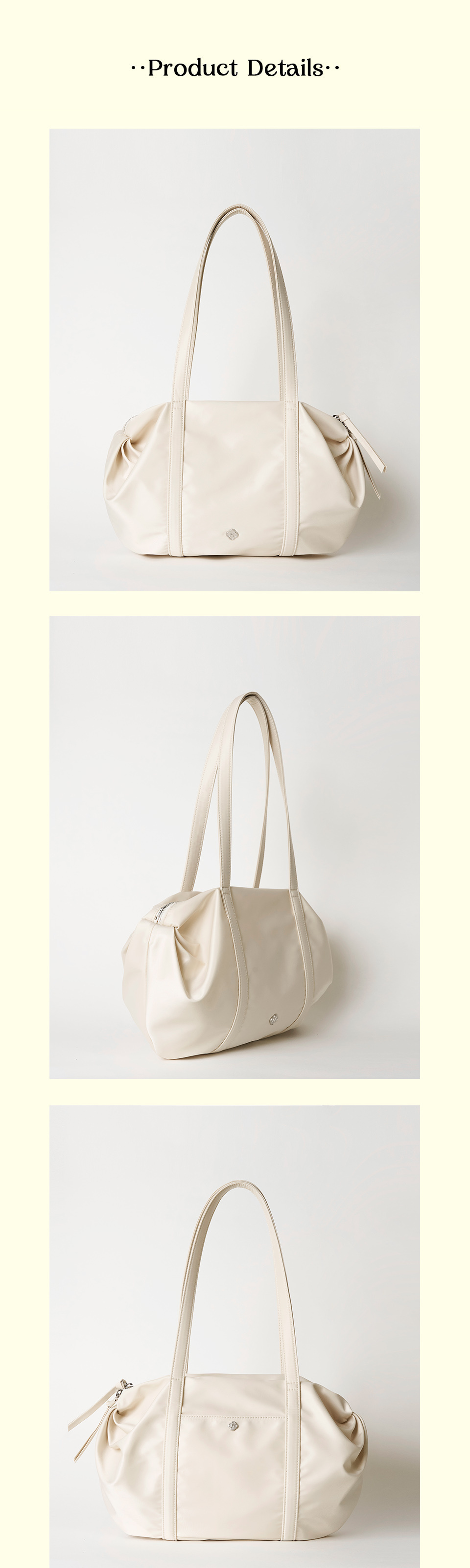MUSINSA | HEEARI Aurora shirring duffle bag_ivory