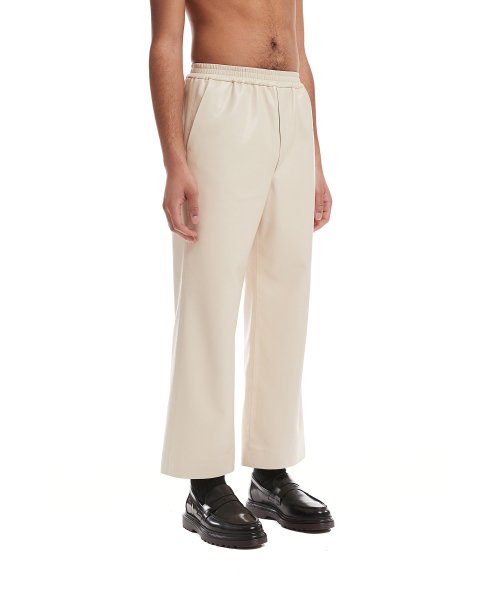 Ivory Faux-Leather Lounge Pants