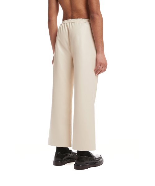Ivory Faux-Leather Lounge Pants