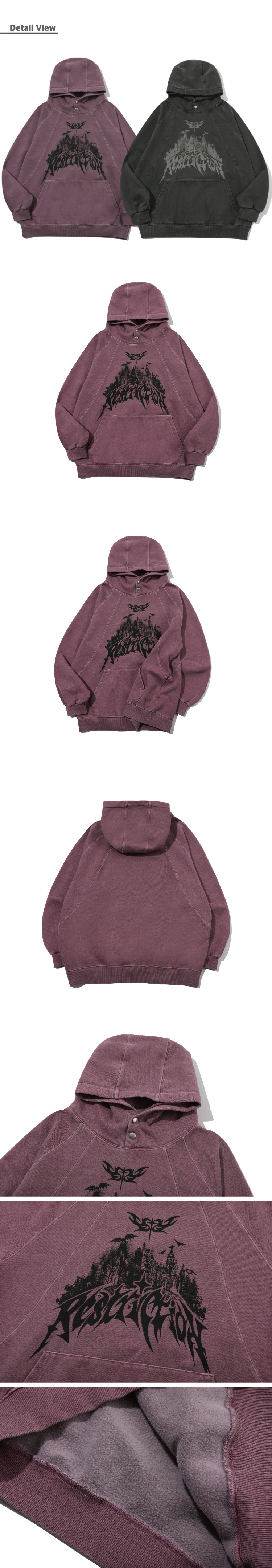 MUSINSA | CPGN STUDIO Restriction Pigment Snap Hoodie Dusty Pink