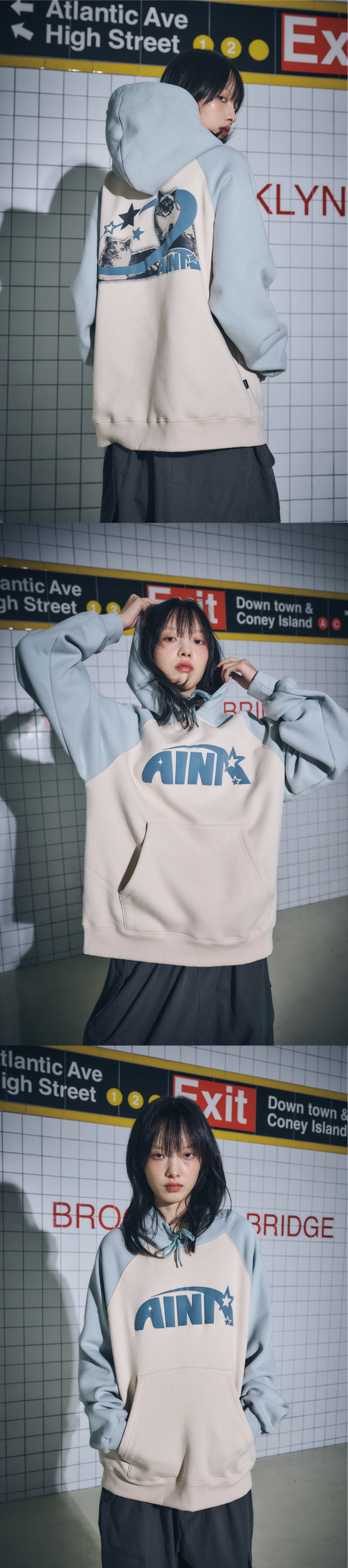 【CPGN STUDIO】23FW★ AiNI CAT Raglan Hoodie MUSINSA | CPGN STUDIO AiNI CAT raglan hoodie mint beige