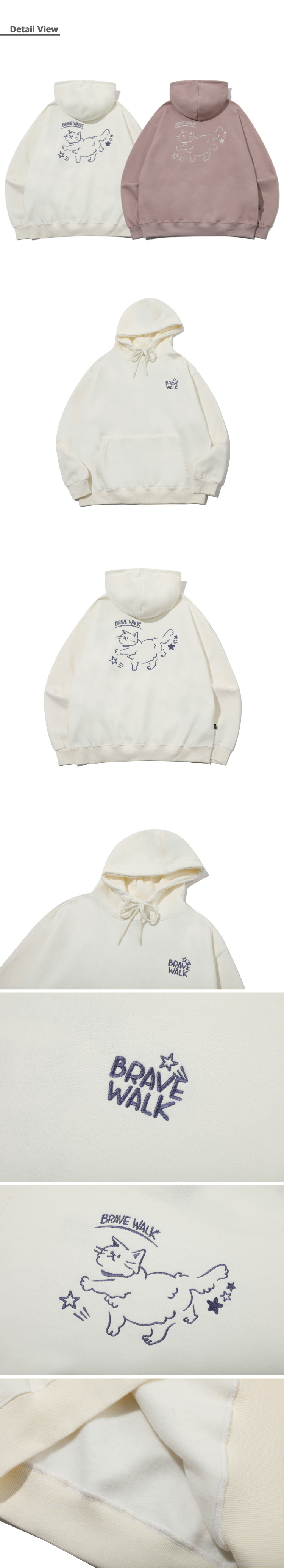 MUSINSA | CPGN STUDIO BRAVE CAT embroidered hoodie cream