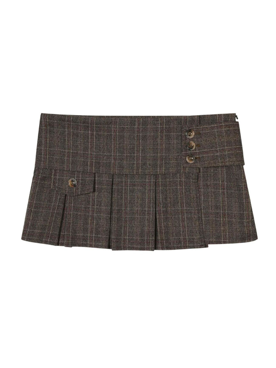 보헤미안 서울(BOHEMSEO) PLEATED WRAP SKIRT, DEEP BROWN - 사이즈