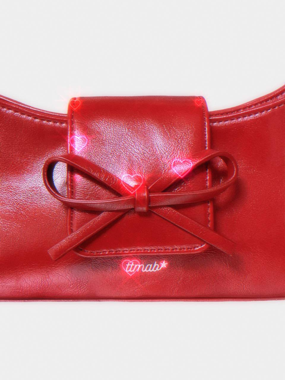 MUSINSA | TTMAB Bow Small Baguette Bag - Fishnet Stockings Red