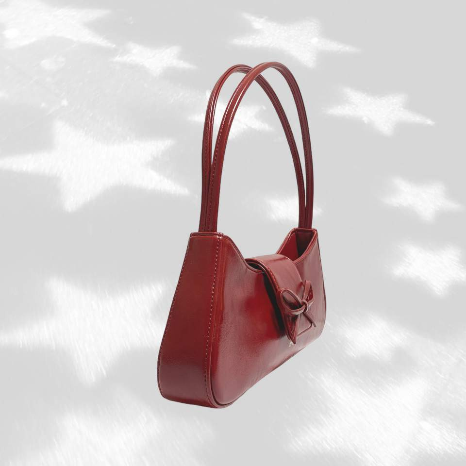 MUSINSA | TTMAB Bow Small Baguette Bag - Fishnet Stockings Red