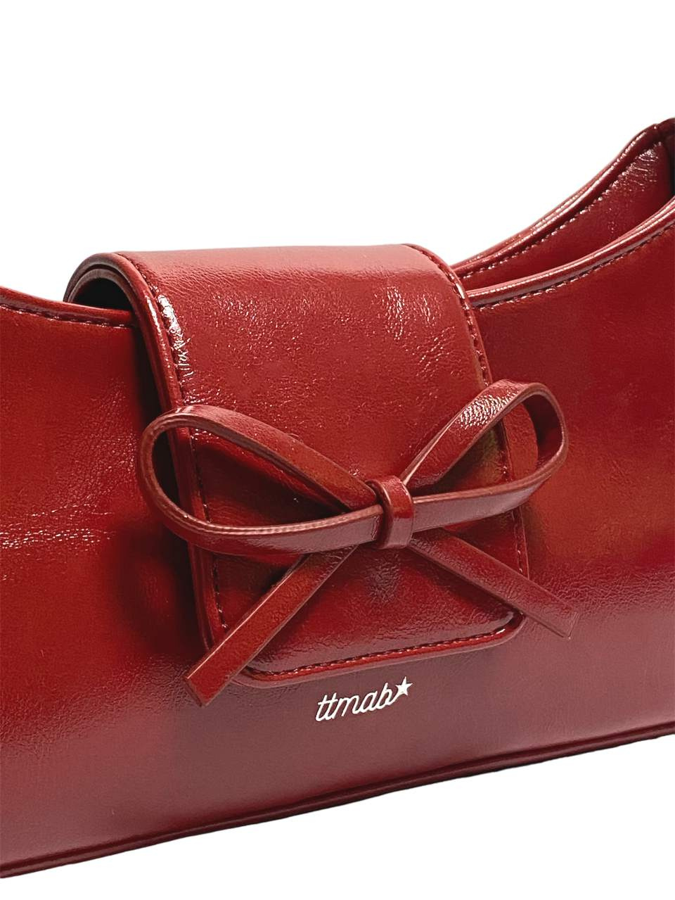 MUSINSA | TTMAB Bow Small Baguette Bag - Fishnet Stockings Red