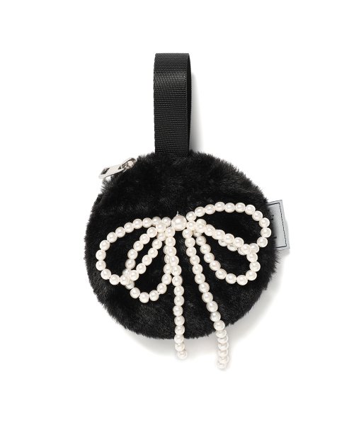 PEARL RIBBON ORNAMENT BLACK