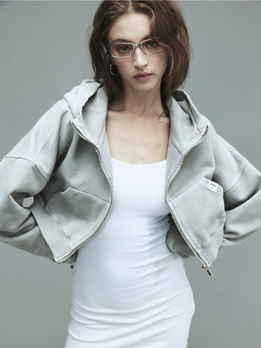 G CLASSIC WASHED CROP ZIP UP (GRAY) 상세 이미지 2