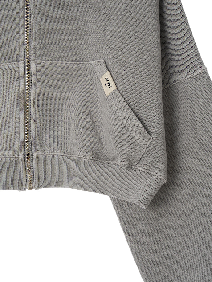 G CLASSIC WASHED CROP ZIP UP (GRAY) 상세 이미지 8