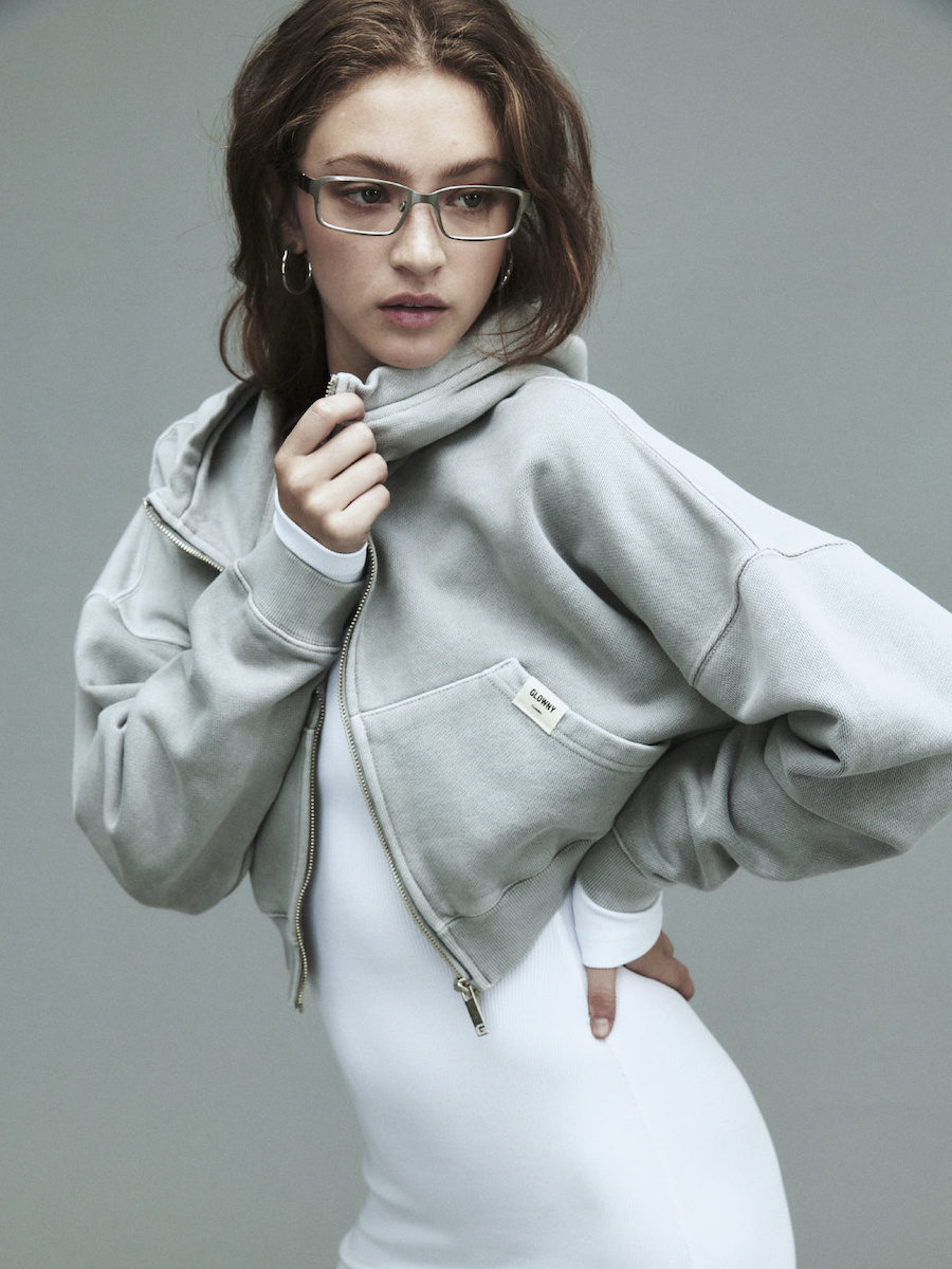 G CLASSIC WASHED CROP ZIP UP (GRAY) 상세 이미지 1