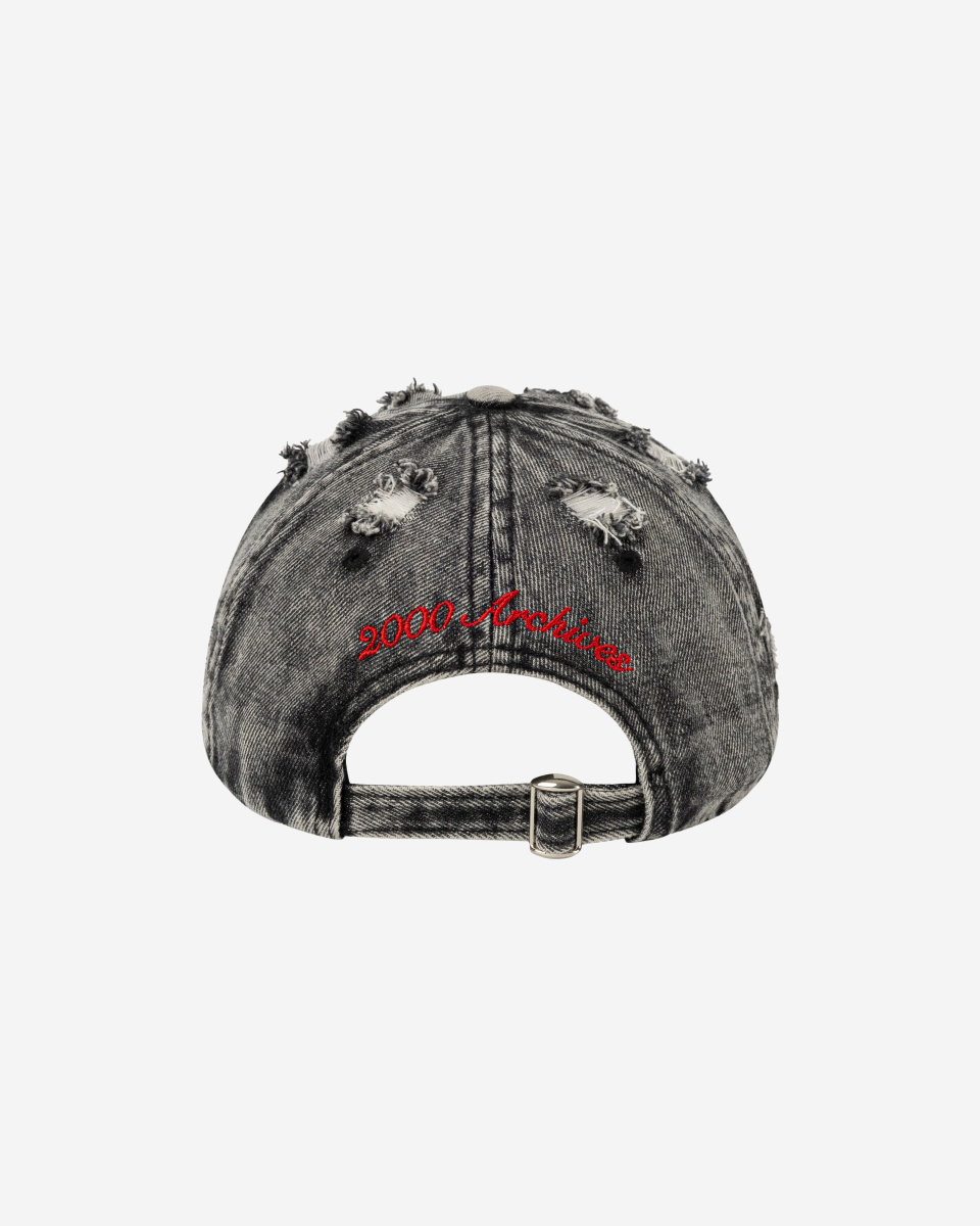 2000아카이브스(2000ARCHIVES) PARIS BALL CAP W/ SPIKES (BLACK DENIM