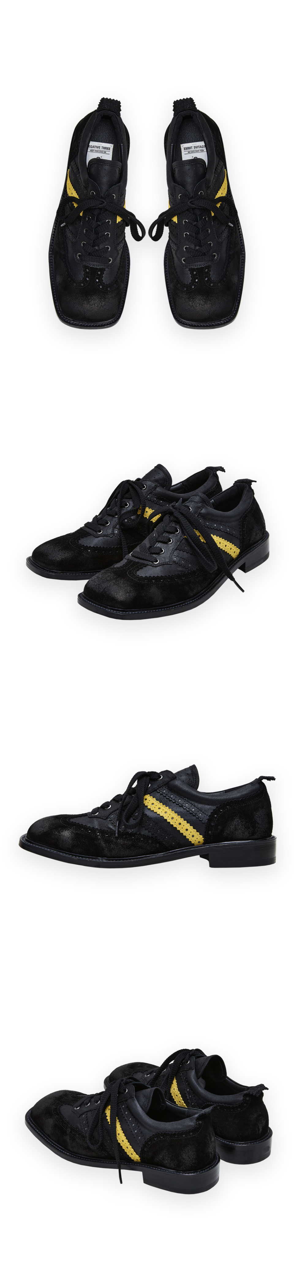 네거티브쓰리(NEGATIVE THREE) Oxford Sneakers BLACK&YELLOW - 사이즈 & 후기 | 무신사
