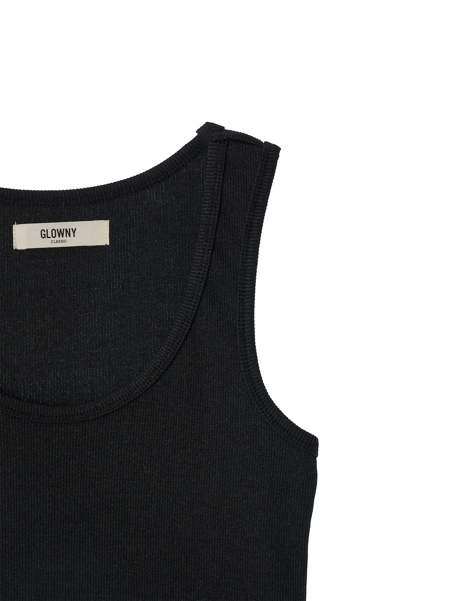 ★GLOWNY★ G CLASSIC RIB TANK BLACK MUSINSA | GLOWNY G CLASSIC RIB TANK (CHARCOAL)