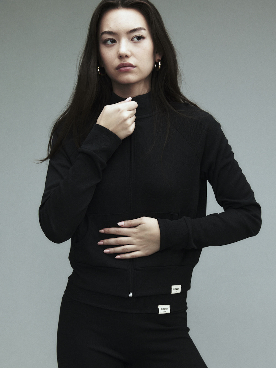 글로니(GLOWNY) G CLASSIC RIB TRACK ZIP-UP (BLACK) - 사이즈 & 후기