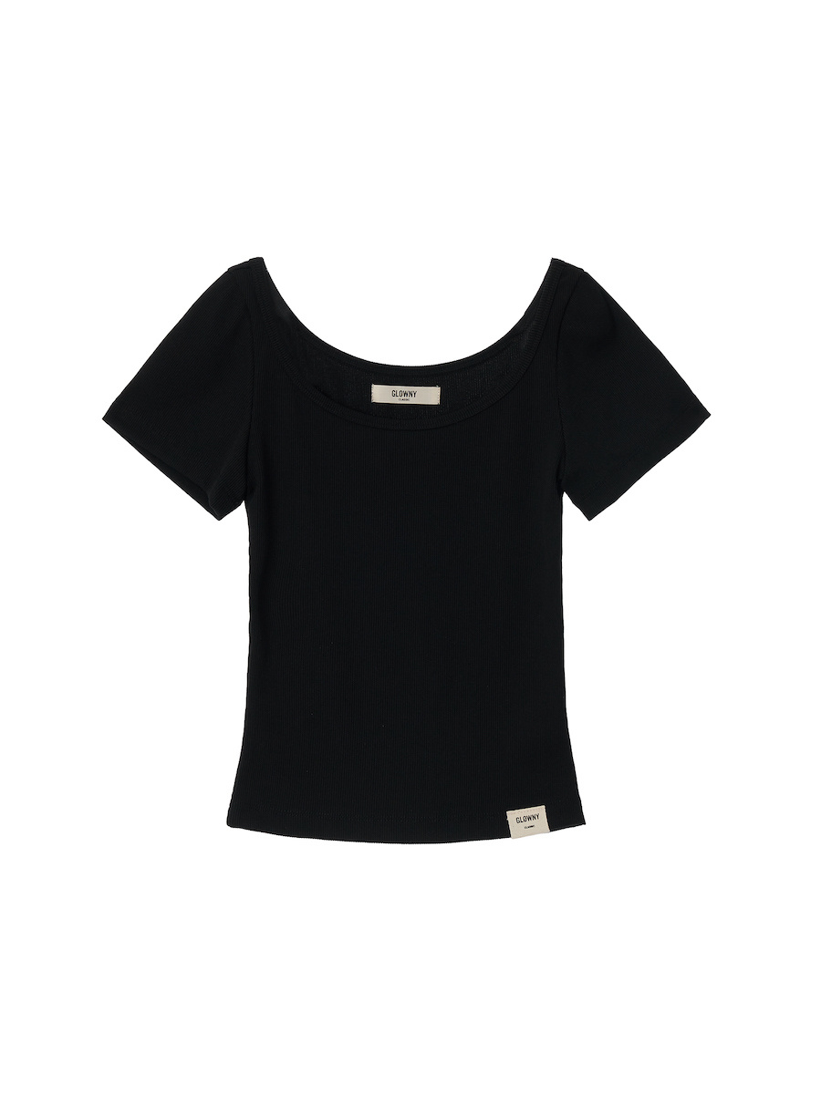 MUSINSA公式 | GLOWNY G CLASSIC RIB TEE (BLACK)