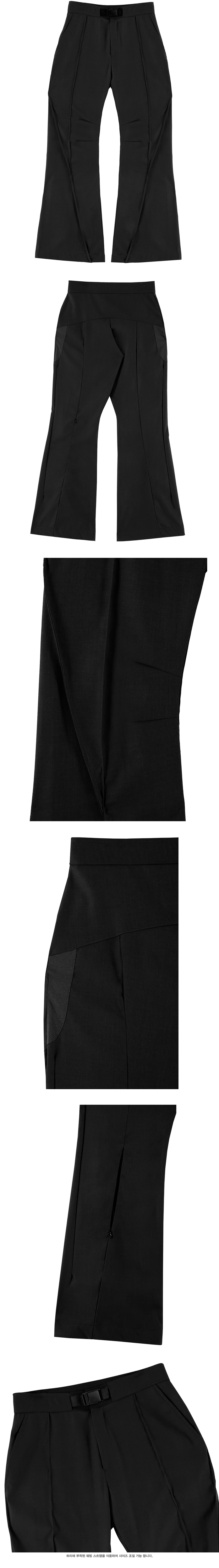 MUSINSA | FLAREUP Diagonal Flare Pants (FL-232_Black)
