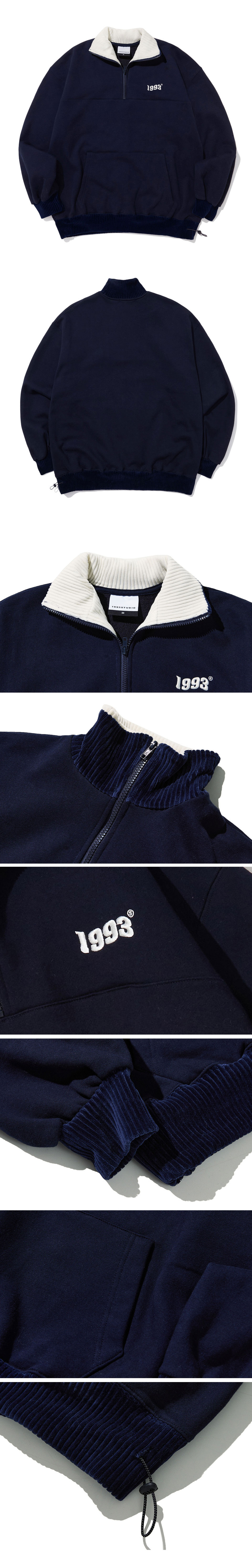 MUSINSA | 1993STUDIO Vintage Half Zip Up_Navy