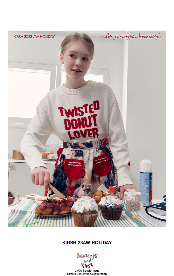 MUSINSA | KIRSH Cherry Holiday Striped Pajama Set [Black]