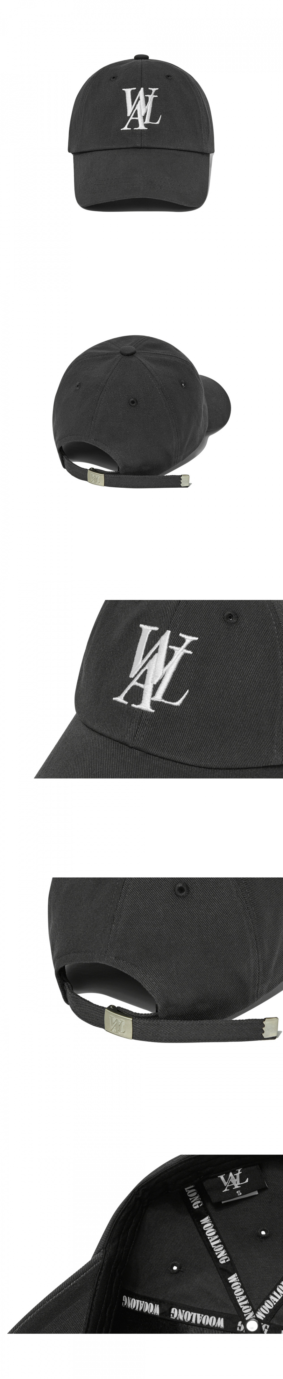 MUSINSA | WOOALONG Signature Logo ball cap_CHARCOAL