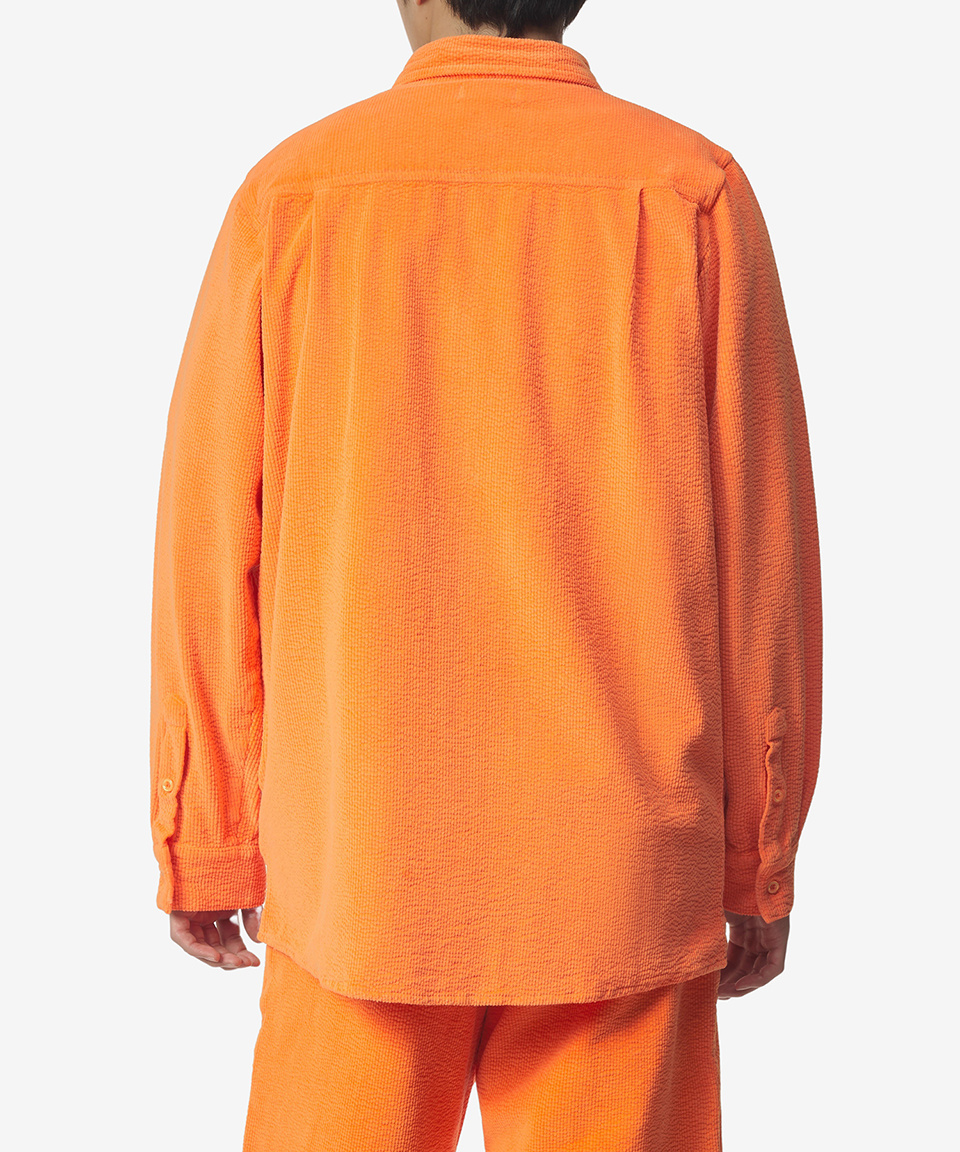 Tシャツ・カットソー ERL SS23 Orange corduroy shirt (ERL06B002 ORANGE) MUSINSA | ERL Logo Embroidery Corduroy Shirt - Orange