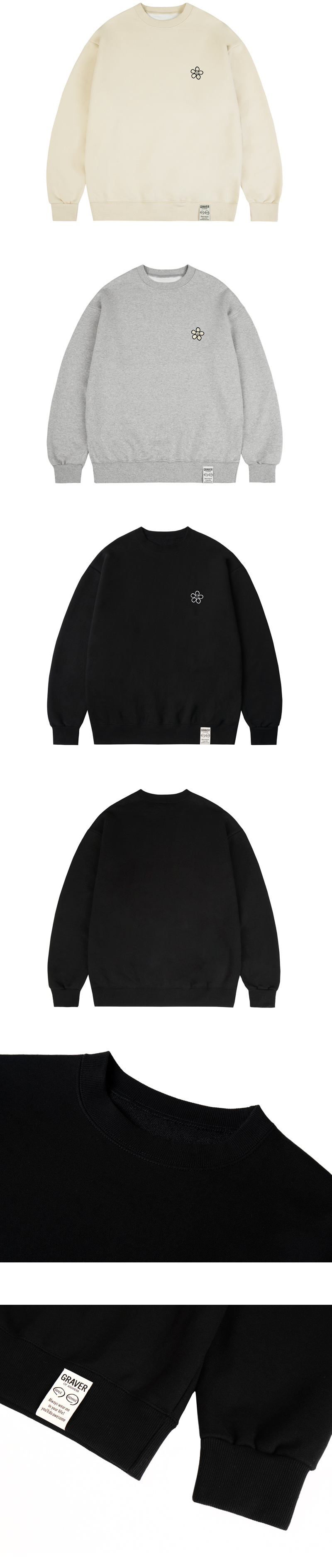 MUSINSA | GRAVER [UNISEX]Line flower dot embroidery