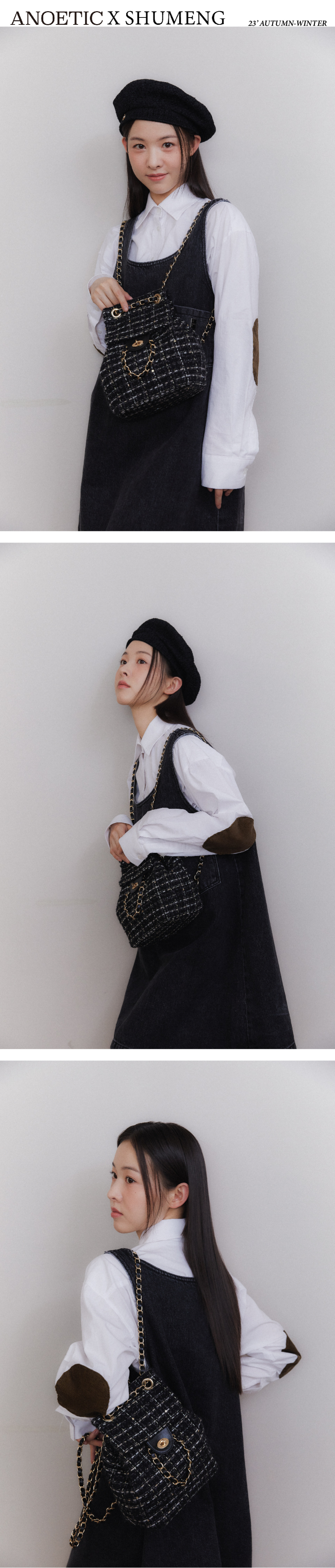★ANOETIC★ ANC TWEED CLASSIC BACKPACKBLACK ANC TWEED CLASSI MUSINSA | ANOETIC ANC TWEED CLASSIC BACKPACK-BLACK