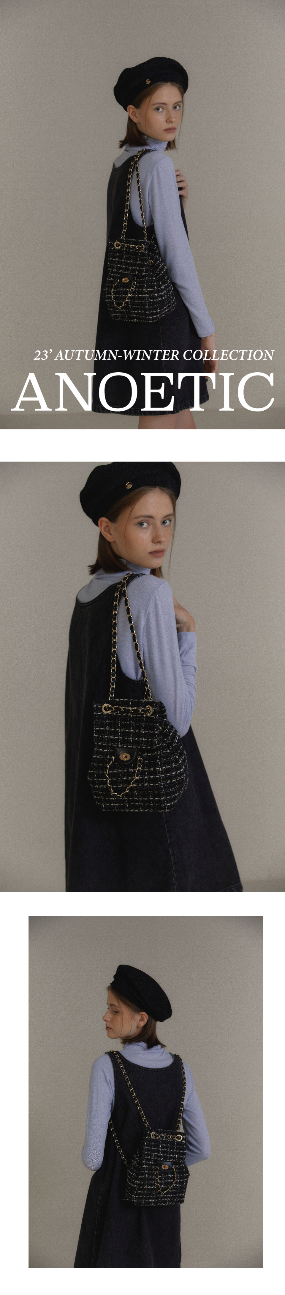 ★ANOETIC★ ANC TWEED CLASSIC BACKPACKBLACK ANC TWEED CLASSI MUSINSA | ANOETIC ANC TWEED CLASSIC BACKPACK-BLACK