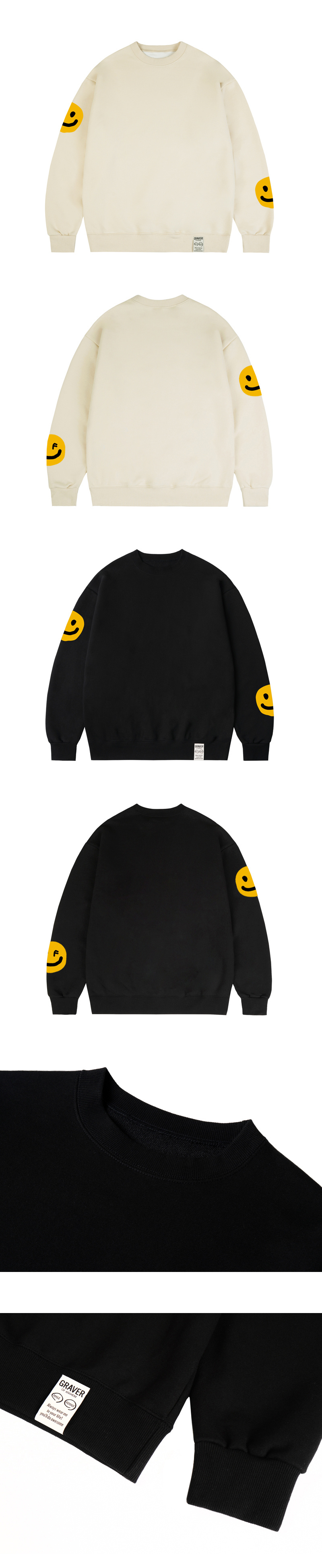 [GRAVER]★MULTI DOT SMILE DRAWING SWEATSHIRT UNISEX] Multi-dot smile drawing sweatshirt - GRAVER | 60
