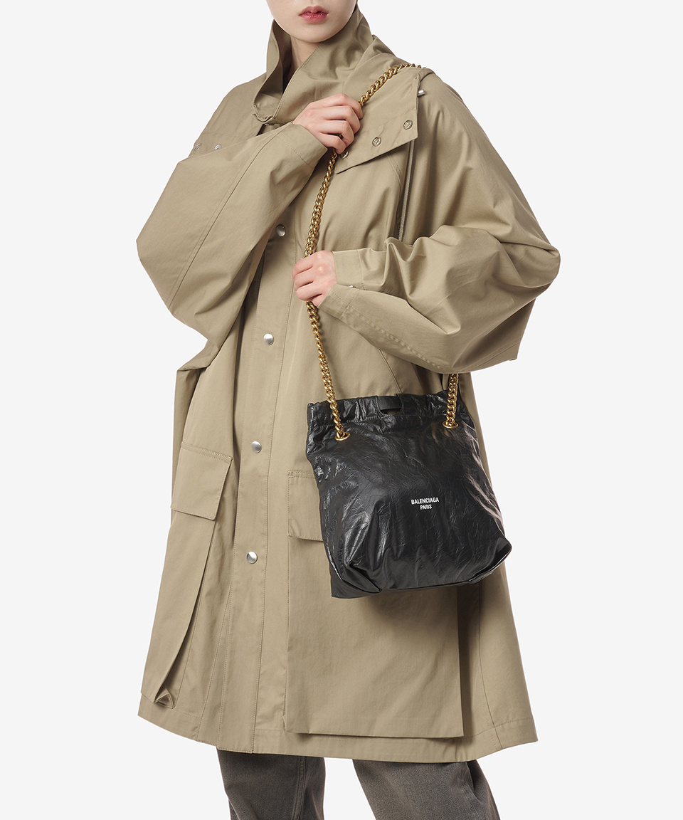 MUSINSA | BALENCIAGA Crush Small Shoulder Bag - Black