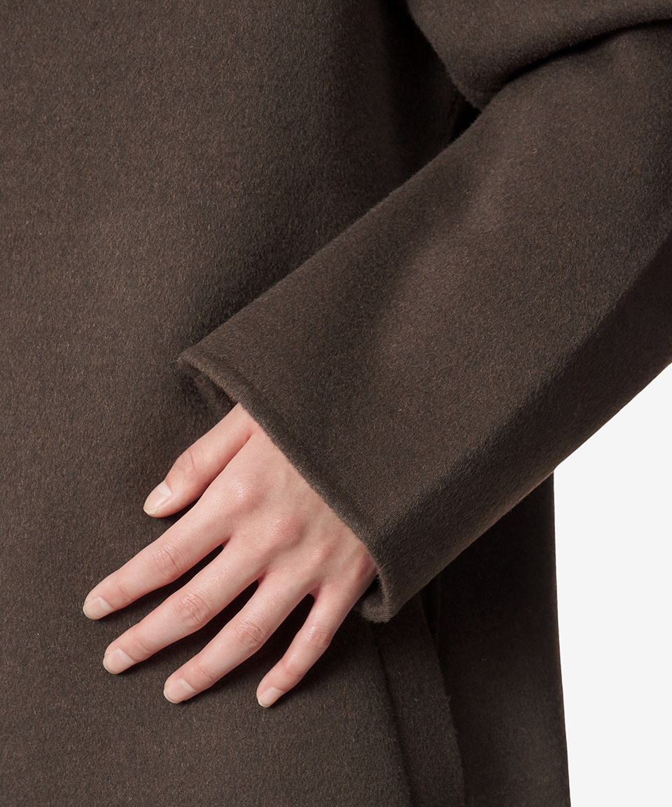 MUSINSA | TOTEME Double Car Coat - Chocolate