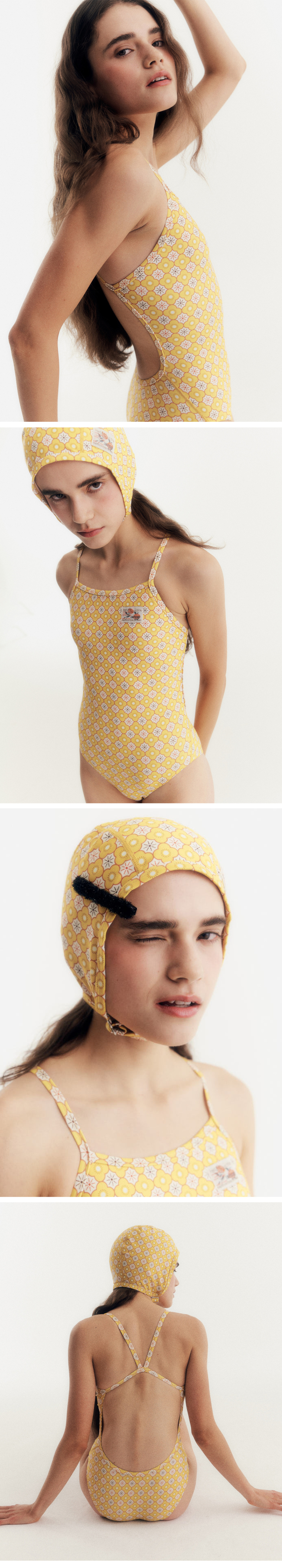 MUSINSA | LOOPLOOP [Granny Sunflower_Yellow] One-piece swimsuit