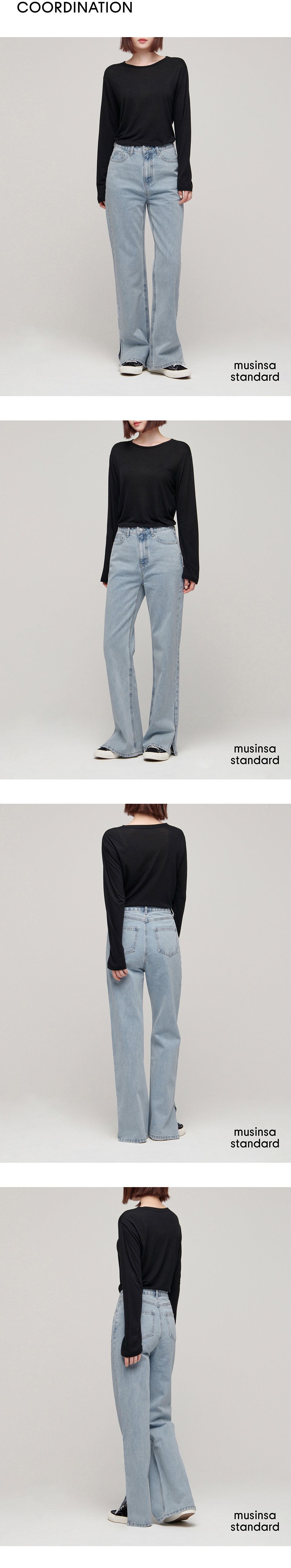 MUSINSA | MUSINSA STANDARD WOMAN WOMENS STRAIGHT SLIT DENIM
