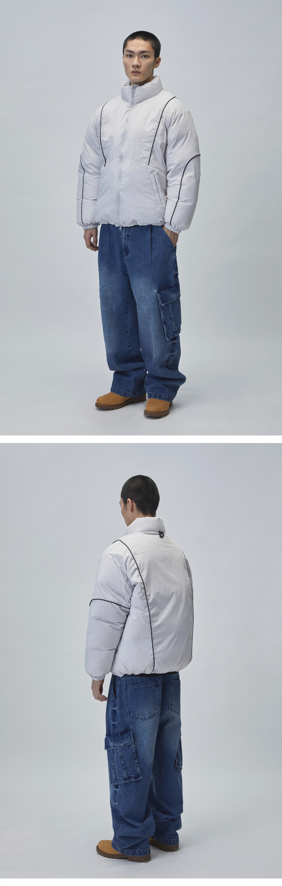 MUSINSA | URBANDTYPE Piping Duck Down Padding_Light Gray_OL254