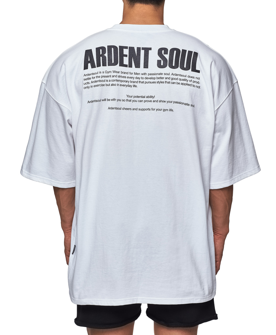 아던트소울(ARDENTSOUL) 시그니처 백로고 오버핏 반팔(화이트) - 사이즈 & 후기 | 무신사