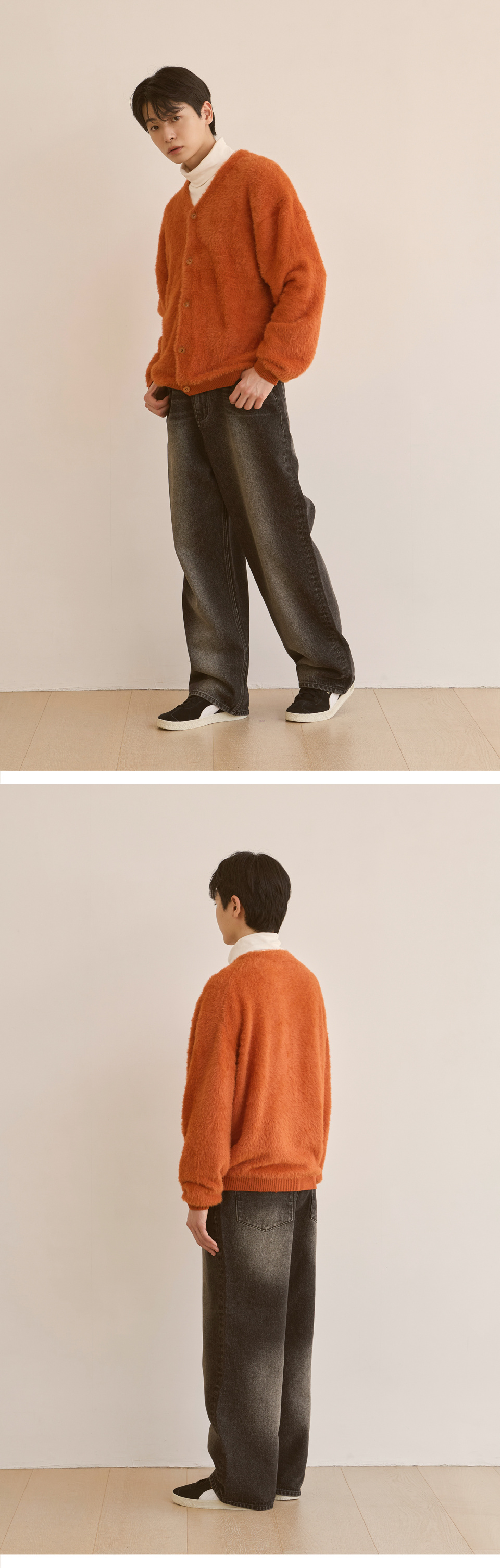 Urbandtype☆HAIRY KNIT CARDIGAN MUSINSA | URBANDTYPE Hairy Knit Cardigan_Orange_KN134