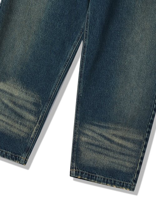 CAT WASHED DENIM PANTS MID BLUE