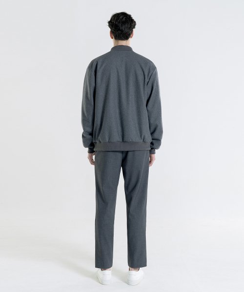 울 블렌드 블루종 자켓 그레이