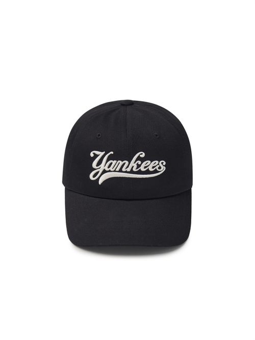 컬시브 레터링 언스트럭쳐 볼캡 NY (Black)