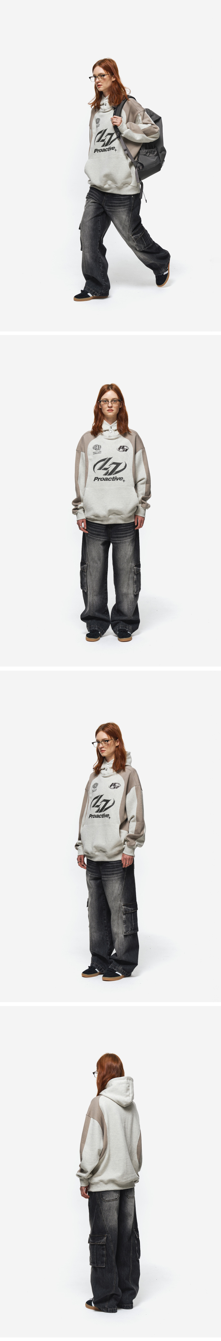 CARGO CURVED WIDE DENIM PANTS