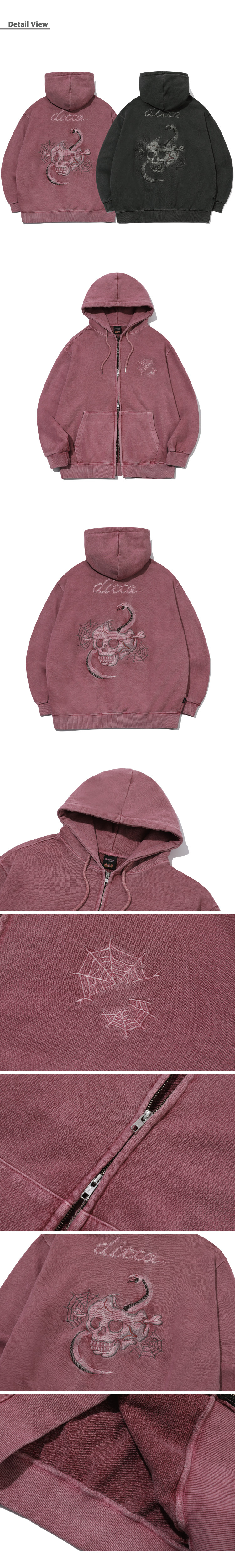 ★CPGN STUDIO★2-WAY Skull Web Pigment Hood Zip-Up★関税込★ ☆CPGN STUDIO☆2-WAY Skull Web Pigment Hood Zip-Up☆関税込