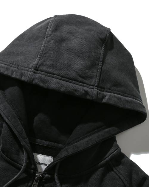 (ASI) FOUR-SEASON ESSENTIAL PIGMENT HOODED ZIP-UP_CHACOAL GRAY