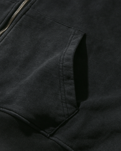 (ASI) FOUR-SEASON ESSENTIAL PIGMENT HOODED ZIP-UP_CHACOAL GRAY