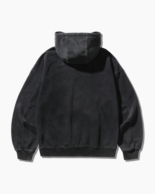 (ASI) FOUR-SEASON ESSENTIAL PIGMENT HOODED ZIP-UP_CHACOAL GRAY