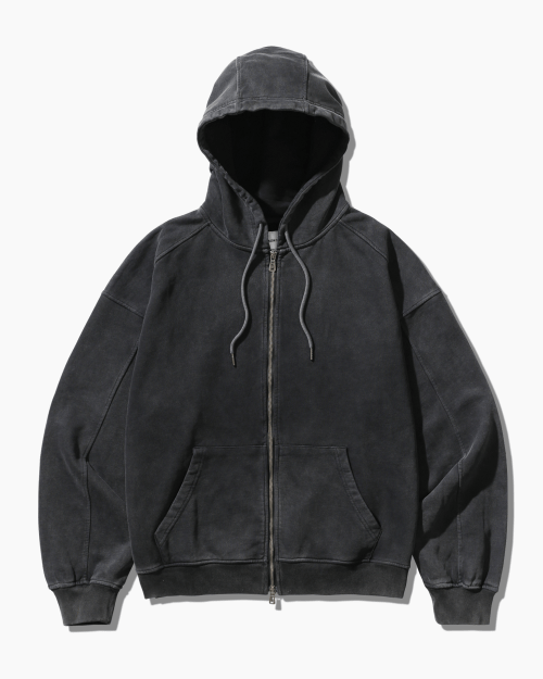 (ASI) FOUR-SEASON ESSENTIAL PIGMENT HOODED ZIP-UP_CHACOAL GRAY